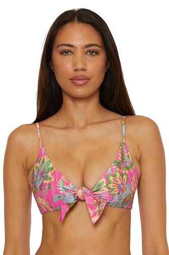 BECCA Women's Polynesia Bralette Bikini Top, Adjustable, Tie Back, Swimwear Separates3