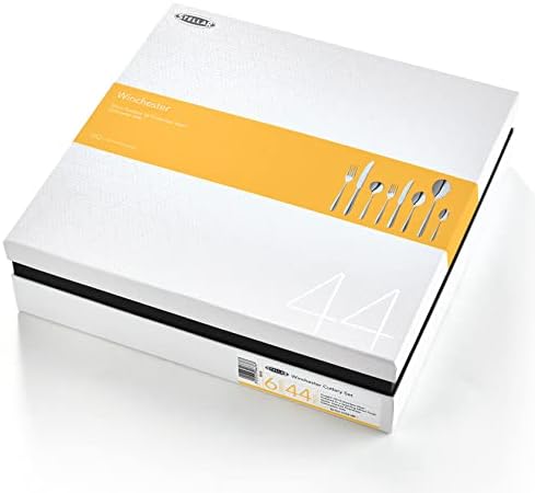 Stellar Winchester BW58 Cutlery 44-Piece Quality Stainless Steel Cutlery Set for 6 People in Gift Box, Dishwasher Safe