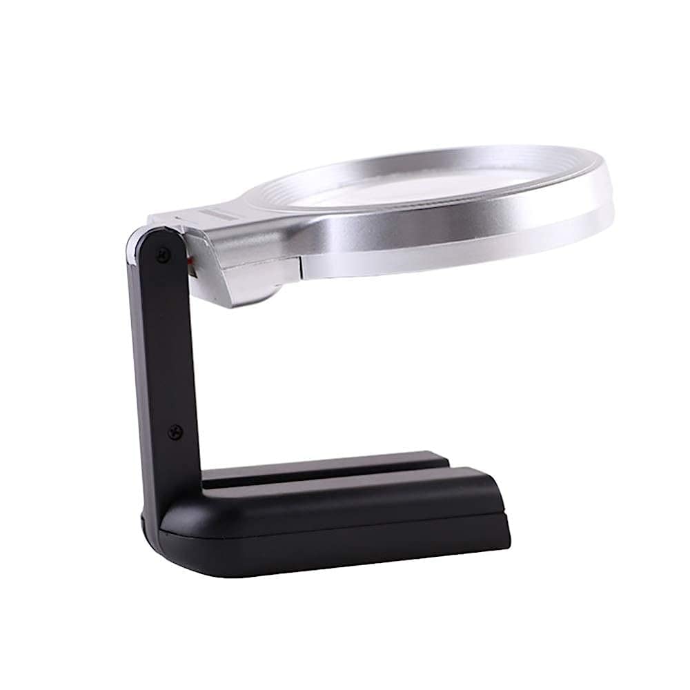 Lente d'Ingrandimento Grande Pieghevole Portatile 2 modalità LED 3X Lettura per Anziani ipovedenti Libri Pagine riviste giornali mappe Gioielli Lente d'Ingrandimento/Nero