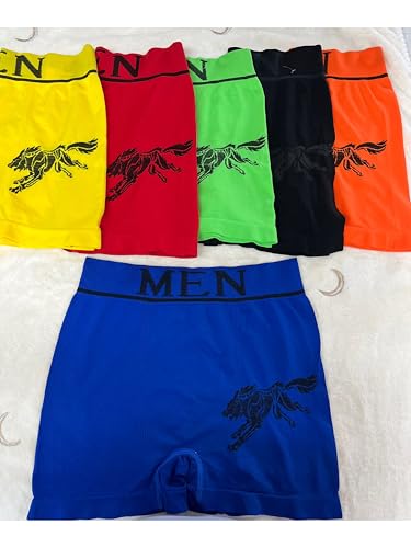 Men's Colorful Boxer Briefs Underwear, Pack of 6, One Size Multicolor3