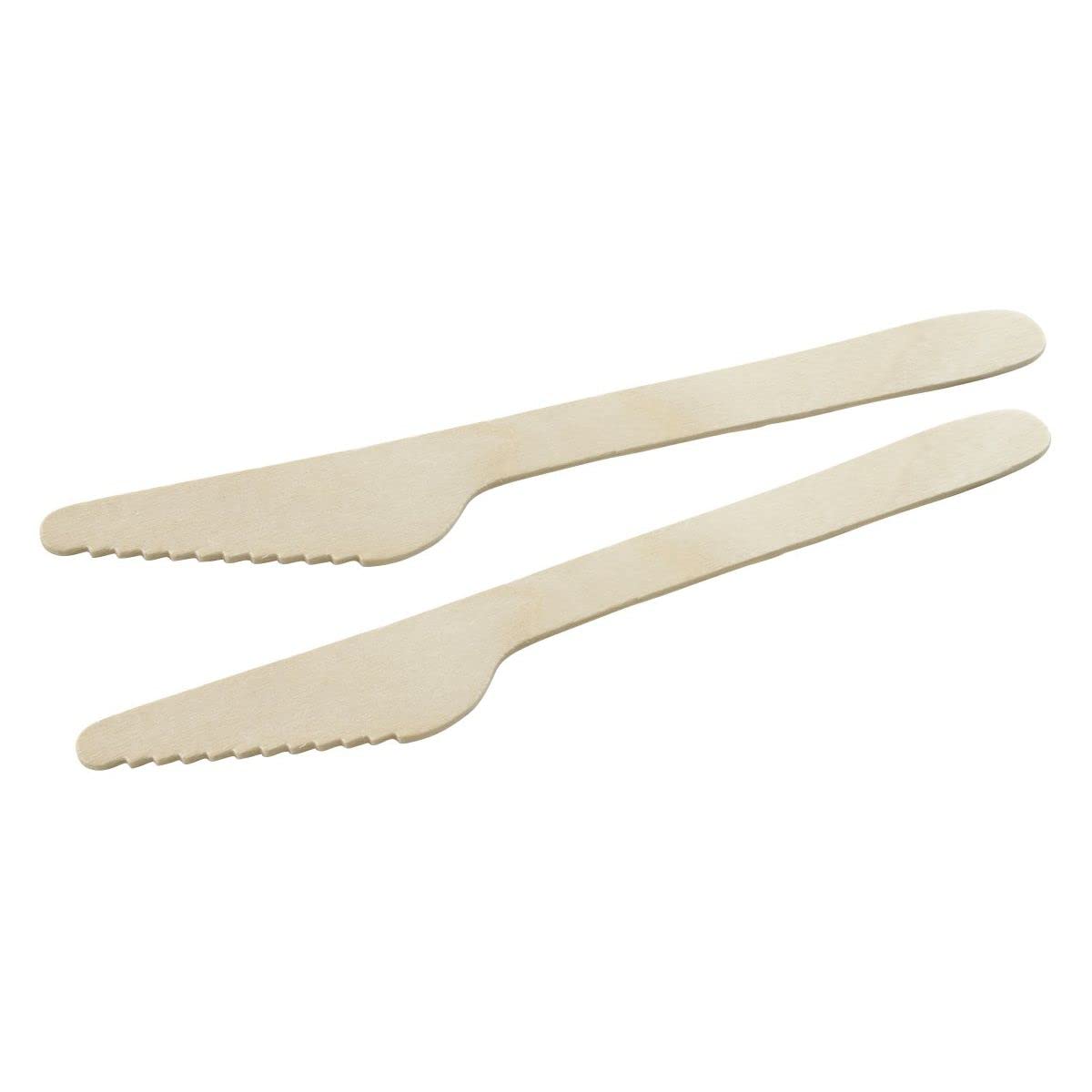 Fackelmann 31027 - Set di 30 coltelli monouso in legno FSC, coltelli monouso biodegradabili, legno certificato FSC, 16,5 x 2,5 cm