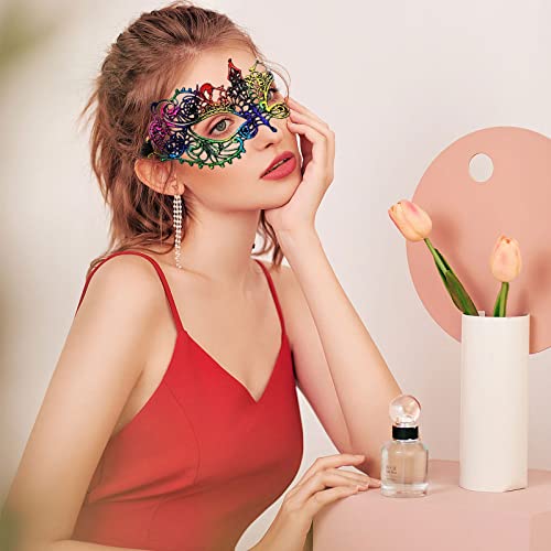 TSHAOUN 5 PCS Masquerade Ball Mask，Lace Eye Mask Lady Girl Face Venetian Lace Mask,For Fancy Carnival Ball Halloween Party Costume Dress Halloween