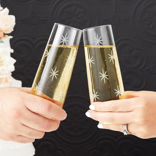 Copas de champán sin tallo elegantes copas de cristal estables para cava 6