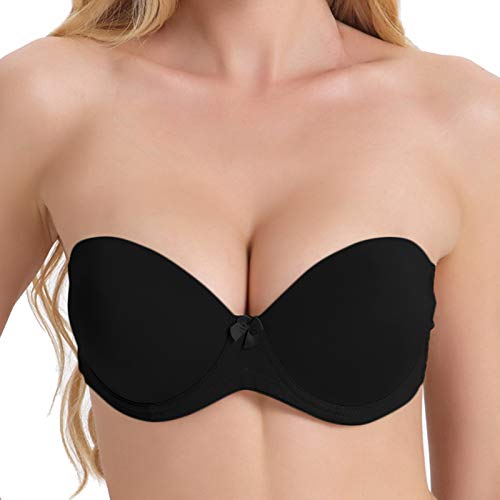 Hwdi APP-100622-B082CMWMFQ 34B Clear Back Strap Bra For Strapless And Backless Wedding Dresses Halter Top Low Open Back Black thumb #3