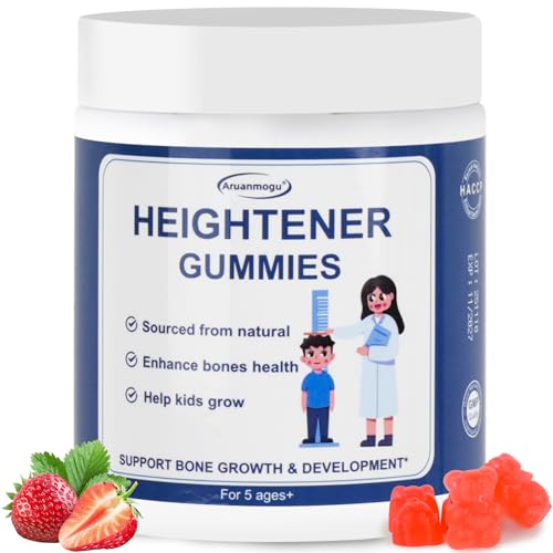 Heightener Growth Gummies 60 Count - Natural Growth Supplement for Children and Adolescents - Bone-Strengthening Vitamins (Contains Vitamins D3K2Calcium) - Tall Nutrition