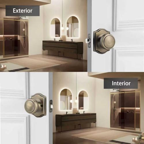 NCSEN 6 Pack Antique Brass Door Knobs with Camelot Trim,Coastal Door knob for Hall & Closet by NCSEN - Image 2