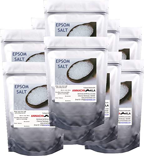 ANNACHIWALA Epsom Salt 10kgs Pouch for Muscle Relief, Relieves Aches, Pain & Speed Up Plant Growth Vegetables & Plants Nutrient (10KG)