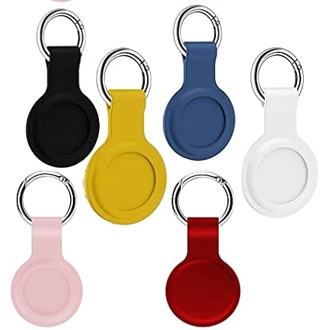 6 Pack Protective Case Compatible with Airtag,Airtag Keyring,Protective Airtag Keychain for Key,Luggage Keychain,Kids,Pet Collar Tracker Dog Ca Cover