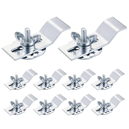 Undermount Sink Clips 10 Pack: Stainless Steel Undermount Sink Supporting Brackets Heavy Duty Mounting Clamp Sink Installation Hardware Kit for Kitchen Bathroom Vanity Granite Countertop