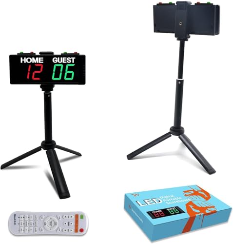 YZ Battery Powered Scoreboard Clock Timer with Buttons, Portable Digital Scoreboard with Remote...