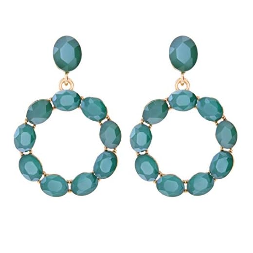 TEMPUS FUGIT. Pendientes para mujer largos Antialérgicos Aro chapados en Oro con cristales de colores brillantes