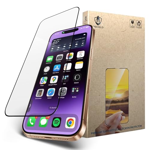 Image of IQShield Screen Protector Tempered Glass Guard for iPhone 14 Pro Max - 9H Hardness, HD Clear, Case Friendly [1 Pack]
