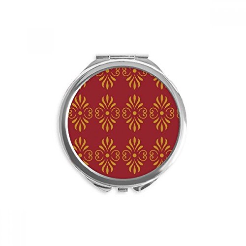 Miroir de poche maquillage portable rond thaïlande or rouge main
