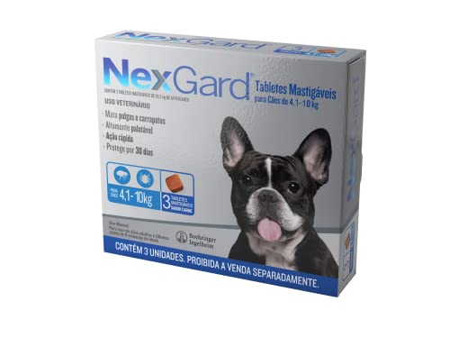 NexGard Antipulgas e Carrapatos para Cães de 4,1 a 10kg 3 tabletes