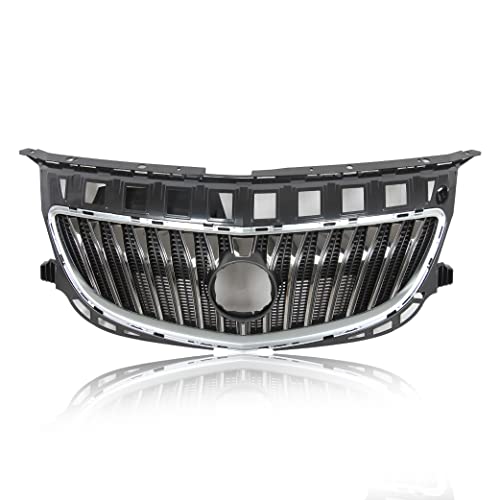 Jx Racing*Accessories*Performance Front Upper Lower Grille,Side Molding Trim Cover,Air Deflector Compatible With Buick Regal Gs 2014-2017 Front Chrome Grille Black Cover Chrome Air Deflector 8Pcs #TOP5