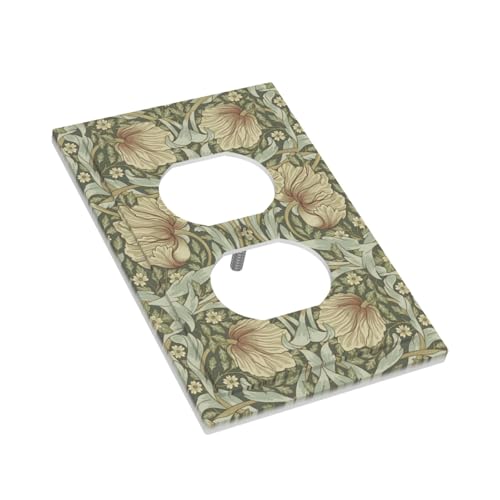 William Morris Pimpernel Flowers 1 Gang Electrical Duplex Outlet Covers Vintage Floral Green Botanical Receptacle Light Switch Cover Plate Decorative for Country Country Bedroom Home Décor by YXLJQ - Image 3