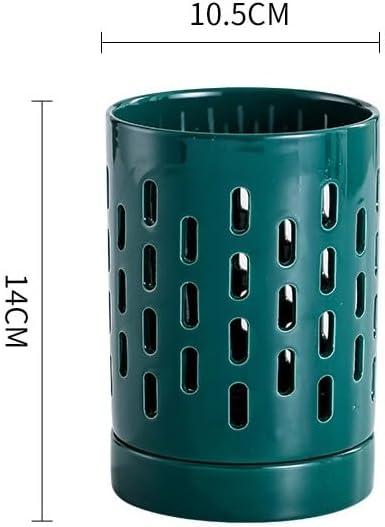 Utensil Caddy Kitchen Utensil Holder for Countertop, Hollowed-out Ceramic Utensil Crock, Stable Cooking Utensil Caddy Organizer with Drain Tray, White/Green Utensil Holder ( Color : Green , Size : 002