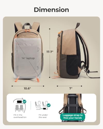BAGSMART Lightweight Casual Daypack 14 Inch Laptop Backpack, Green — 사진 5