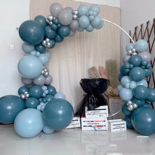 Image of KALOR Retro Peacock Blue Balloons,100 Pcs 5 Inch Mini Matte Latex Balloons for Balloon Garland Arch, Birthday Decoration, Wedding Party, Baby Shower Decorations
