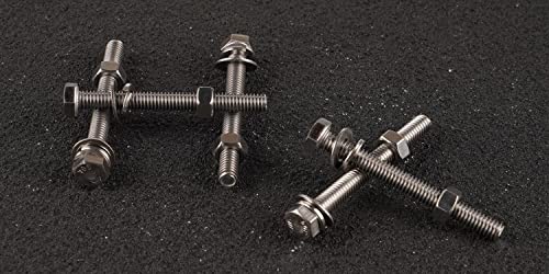(10Set) 5/16-18X3" Complete Set Hex Head Screw Bolts,Nuts,Fender Flat Washers,Split Lock Washers,Fully Threaded, Stainless Steel 18-8（304）, Bright Finish. #TOP7