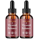 (2 Pack) Pureveen Thyroid Balance Drops, Official Pureveen Drops with All Natural Ingredients, Advanced Health and Wellness Support, Max Strength Multivitamin Thyroid Support Supplement (60 Servings)