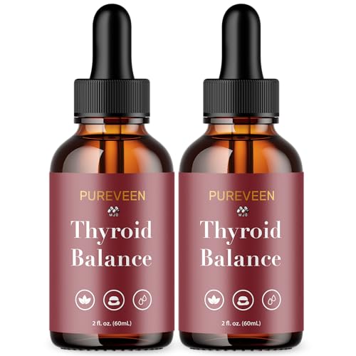 (2 Pack) Pureveen Thyroid Balance Drops, Official Pureveen Drops with All Natural Ingredients, Advanced Health and Wellness Support, Max Strength Multivitamin Thyroid Support Supplement (60 Servings)
