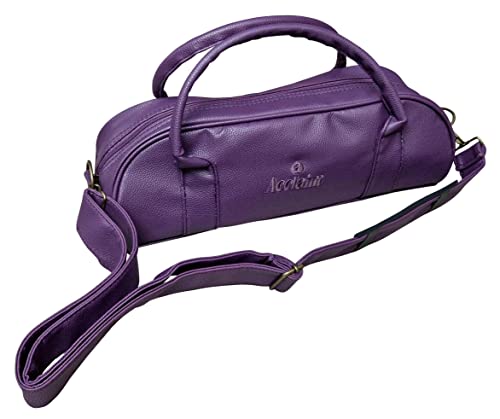Acclaim Newport Rounded Style Mini Three Bowls Synthetic Grain Leather Look Lawn Green Bowling Bag with Dividers and Shoulder Strap (Purple) - Image 3