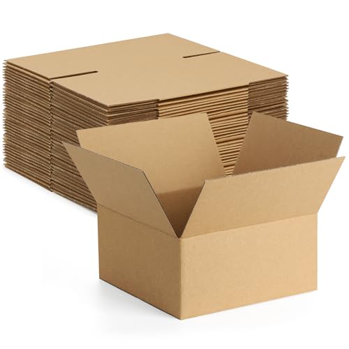 Eupako 8x8x4-Small-Shipping-Boxes-30-Pack-Brown-Corrugated-Box-Mailers Cardboard Boxes for Packaging Small Business Mailing