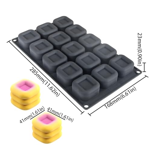 Square Silicone Molds, Cube Chocolate Molds, Ice Cube Trays, Candy Moulds, Baking Molds, Resin Square Ice Cubes, Silicone Ice Cube Tray, Large Ice Cubes Black (H_ Black Cube) by Generic - Image 2
