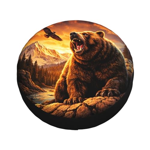 Image of Wild Bear Spare Tire Cover - Funny Wheel Protectors Waterproof Universal Wheel Cover for SUV Rv Travel Trailer Camper Truck 15 Inch