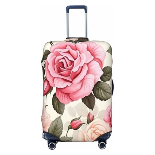 Pink Rose Travel Luggage Cover Elastic Suitcase Covers Washable Anti Scratch Luggage Dust Covers Protector, Fits 25-28 inch Luggage, L