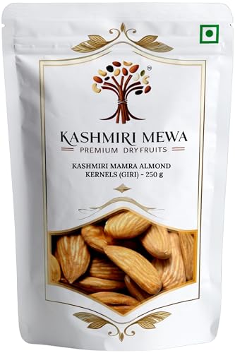 Image of Kashmiri Mewa Kashmiri Mamra Almonds 250g - Original Kagzi Badam, Crunchy, High Oil Content, Naturally Grown, Raw Organic Nut, Premium Best Fresh Dry Fruits, Healthy Daily Nutrition