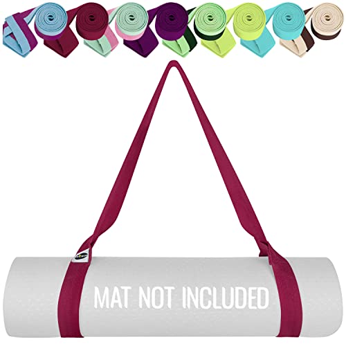 Teceum [New 2023] Yoga Mat Strap – Cotton Blend – 6+ Colors – Adjustable Mat Holder Sling For All Mats [Mat Not Included] #TOP4