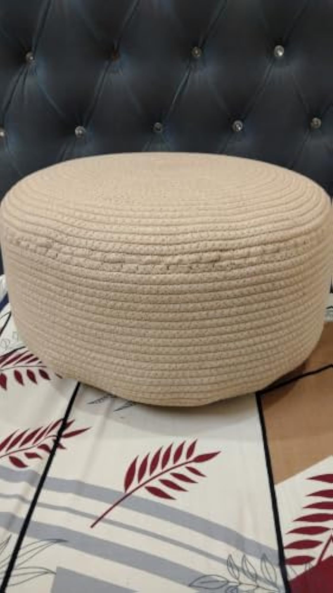 Cotton Dori Ottoman Pouf for Seating & Footrest