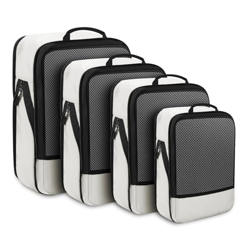 4 Set Travel Packing Cubes, Compressible Expandable Luggage Organizer Bags, Organize with Ease 4 Set Travel Packing Cubes, Compressible Expandable Luggage Organizer Bags, Organize with Ease