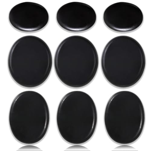 EUDUQ 9 Stück Hot Stone Massage Set,Basalt Massagesteine,Große Heiße Steine,Geeignet für Spa,Privatanwender,Massagetherapy Entspannung