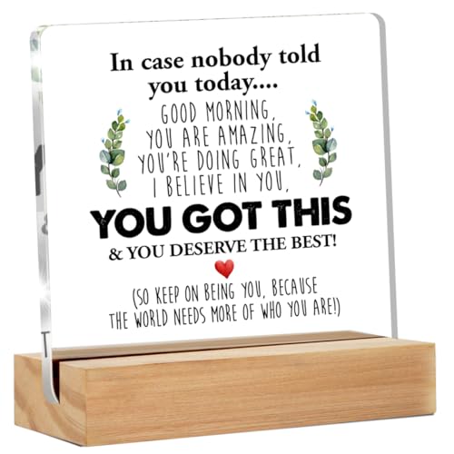 GTGIC Inspirational Desk Sign - Motivational Quote - Clear Acrylic - 4 x 4 Inches - Modern Theme - Tabletop Decorative Sign