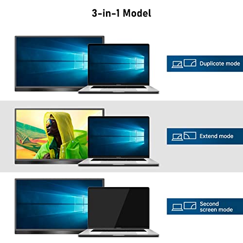 Image of 4K Portable Monitor, 3840x2160 15.6'' FHD 4K Laptop Monitor IPS Display with USB Type C & Mini HDMI Port Built-in Speakers & Cover Travel Monitors Compatible with PC, MacBook