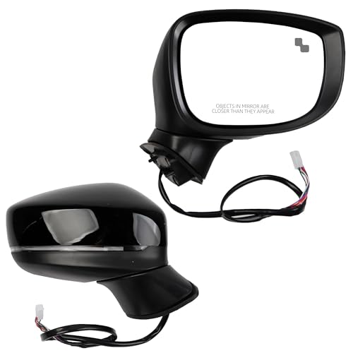 Dasbecan Passenger Side Mirror Heated Manual Fold Power Glass w/Turn