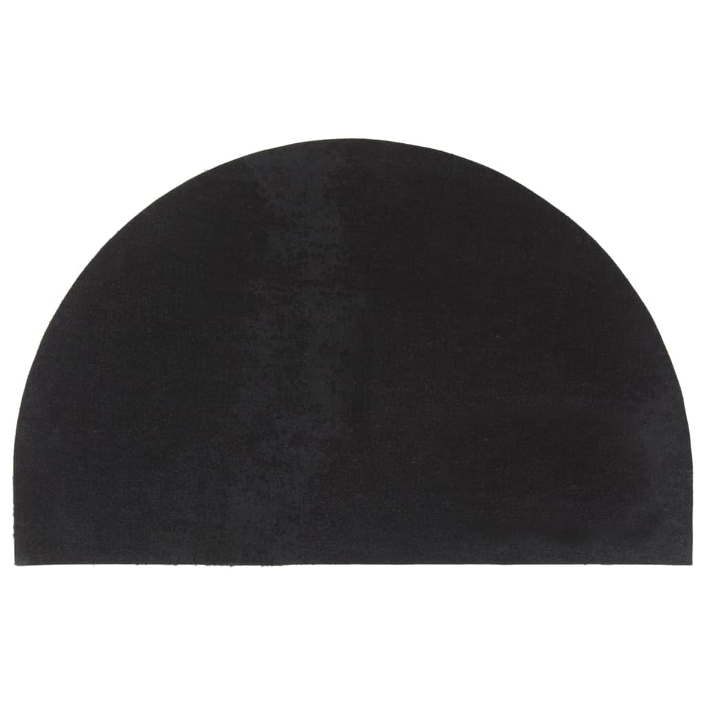 Paillasson semi-circulaire en fibre de coco - 50 x 80 cm - Noir - touffeté avec dessous antidérapant pour l'entrée - Durable et naturel - Pour l'intérieur et l'extérieur - Anti-saleté