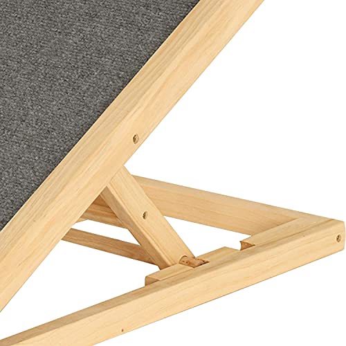 BALLSHOP Wooden Pet Ramp Dog Ramp Pet Puppy Adjustable Solid Wooden Ramp Dog Ramp For Sofa Bed with Non-slip Carpet Safety Pets Ladder for Travel (L70cm x W35cm x H30/40cm) - Image 8