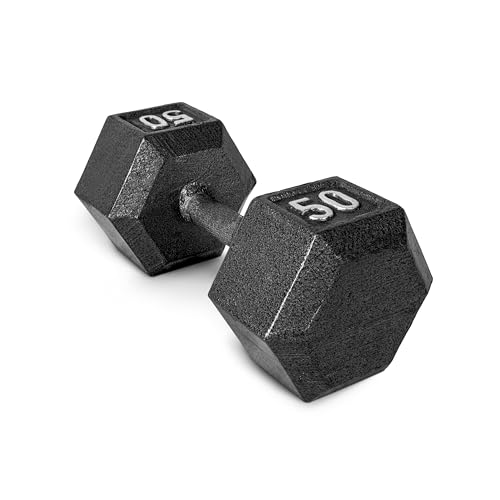 CAP Barbell Cast Iron Hex Dumbbell Black Single 50 lb