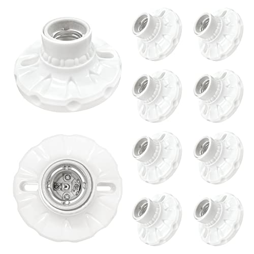 4 Stück E27 Deckenfassungen Weiß - Kabellose Montage, Hitzebeständig Bis 60W