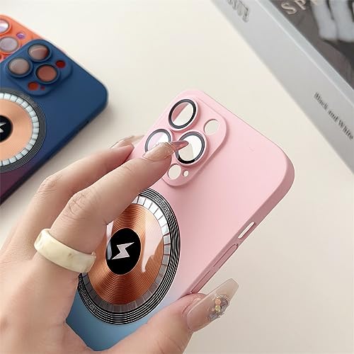 Coque de téléphone pour iPhone 13 Pro Max chic dégradé rose bleu en voyage