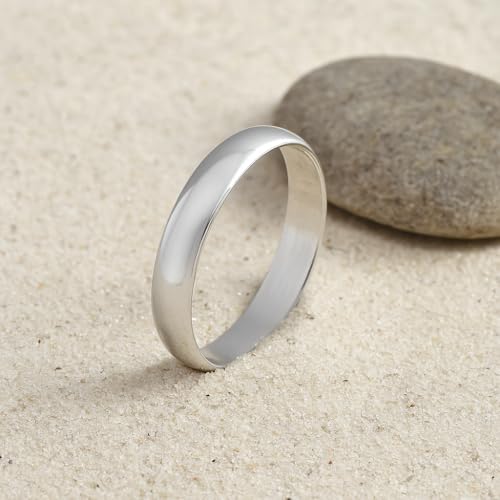 Image of Sechi 925 Sterling Silver Plain Customized Band Ring for Mens and Women | 925 Stamped Stacking Thumb Finger Ring Boys & Girls | Gift for him her | Chandi Ring | Thumb Ring | 6 Month Warranty