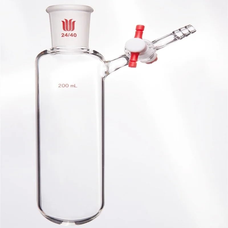 Lab Reaction Tube with 2mm Aperture PTFE Valve, Flask, Reaction Tube, Borosilicate Glass, F89(250mL-F899250S)