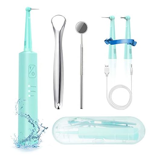 Electric Dental Calculus Remover, [2020 Upgraded] EKUPUZ LED Light Tartar Scraper Plaque Remover for Teeth, 3-Modes High Efficiency Ultrasonic Tooth Cleaner, USB Powered Teeth Cleaning Kit (Lake Blue)