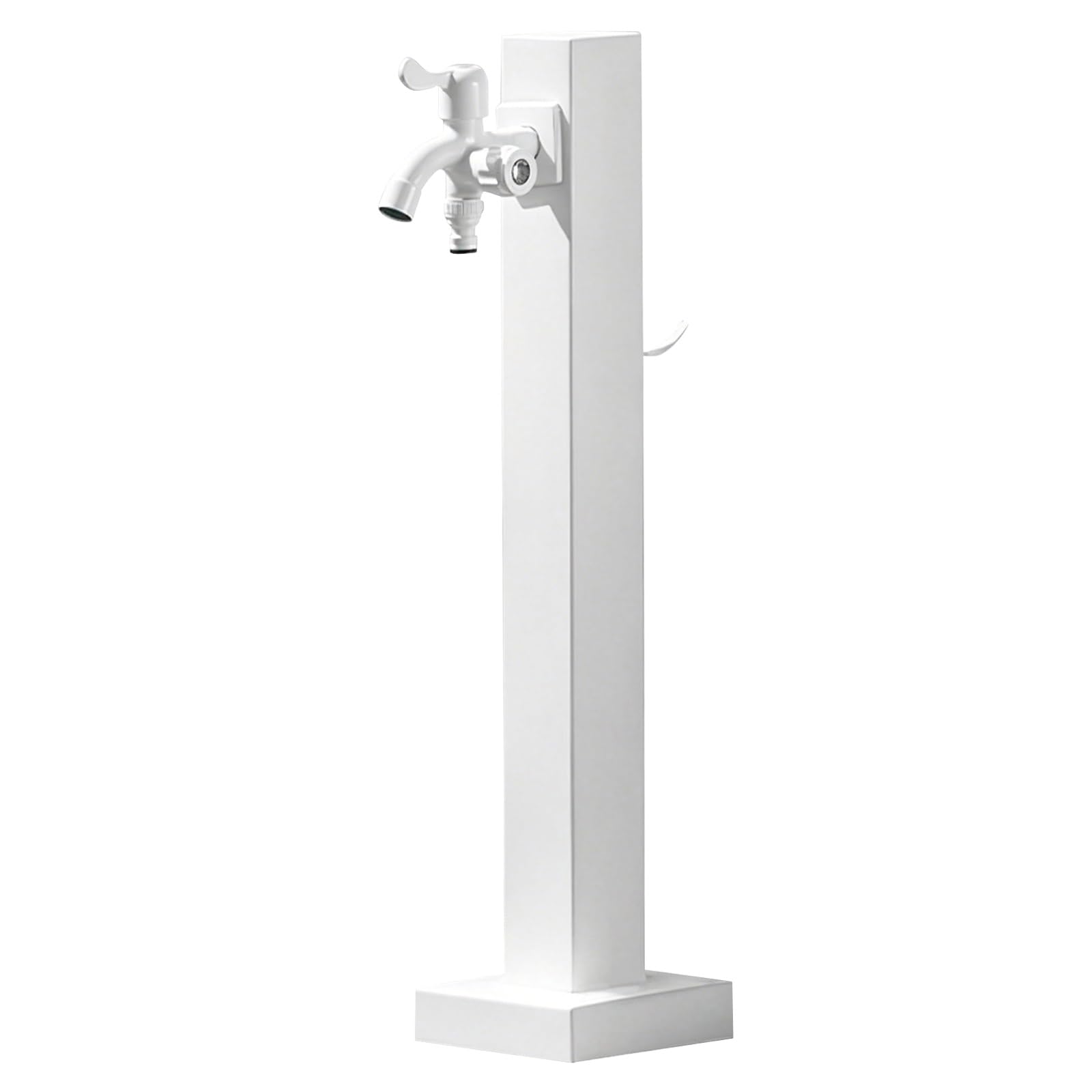Stainless Steel Garden Water Column, Dual Outlet Independent Spigot, Insulated Freeze Proof Floor Mount Hose Post, Dual Inlet for Yard Irrigation(White,60cm/24ih)