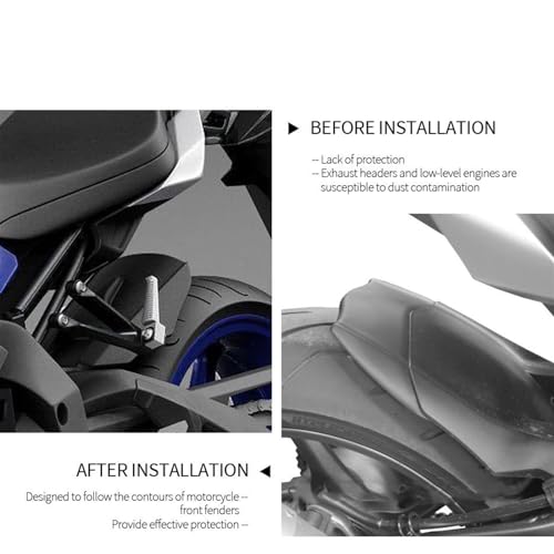 Kit Protection Éclaboussures Boue Arrière Moto MT10 SP 2016-2023 Longévité - 6