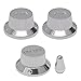 3PCS Knob Guitar Volume Tone Control Knob Chrome with Toggle Switch Tip Knob Cap